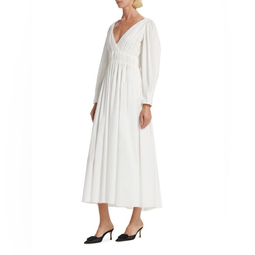 Altuzarra Kathleen Shirred Surplice Maxi Dress In White Sz 44 Us 12 1995$ — image 3 of 8